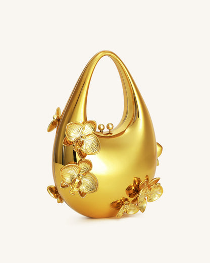 Jw Pei Lydia Floral Embellished Handbag Gold