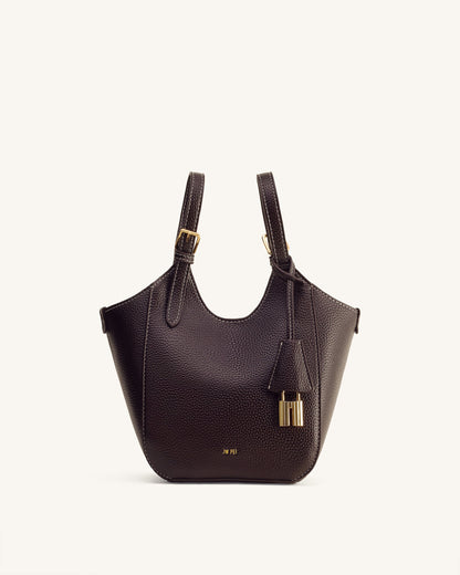Jw Pei Ines Padlock Tote Bag Dark Brown