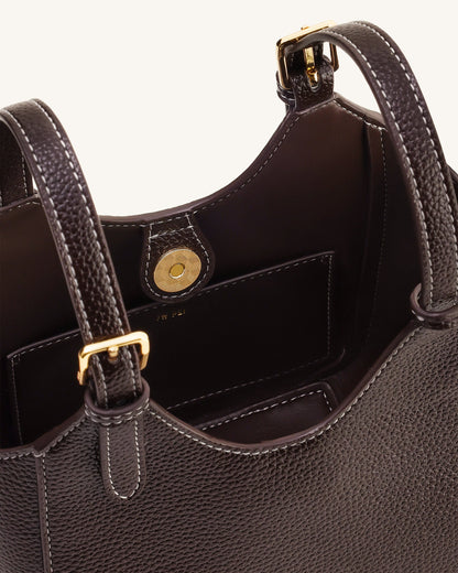 Jw Pei Ines Padlock Tote Bag Dark Brown