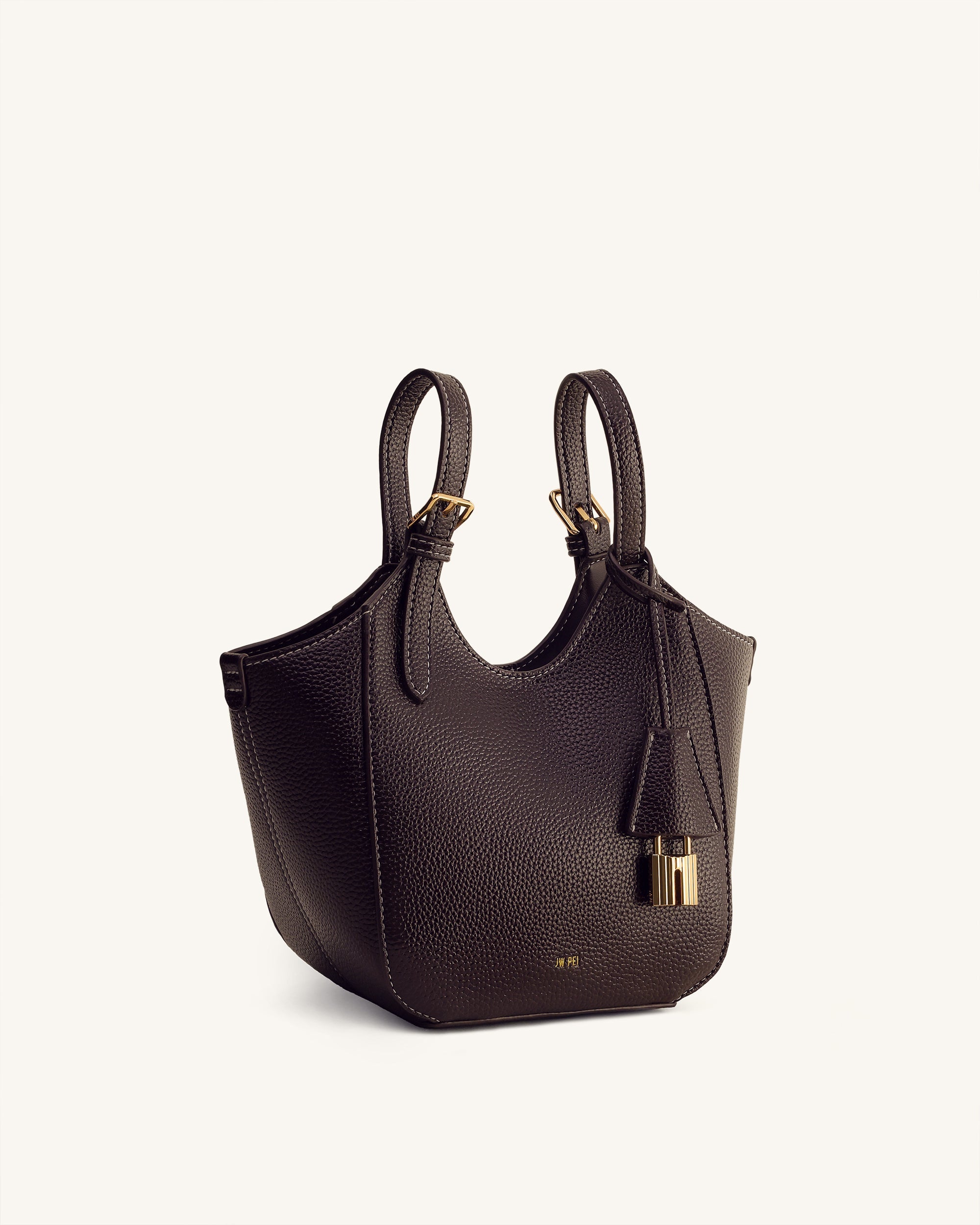 Jw Pei Ines Padlock Tote Bag Dark Brown