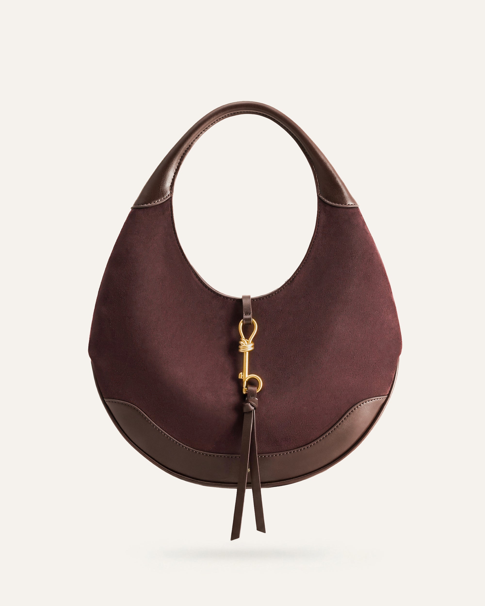 Jw Pei Colette Faux Suede Crescent Hobo Bag Dark Brown
