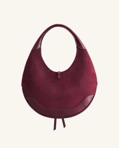 Jw Pei Colette Faux Suede Crescent Hobo Bag Deep Claret
