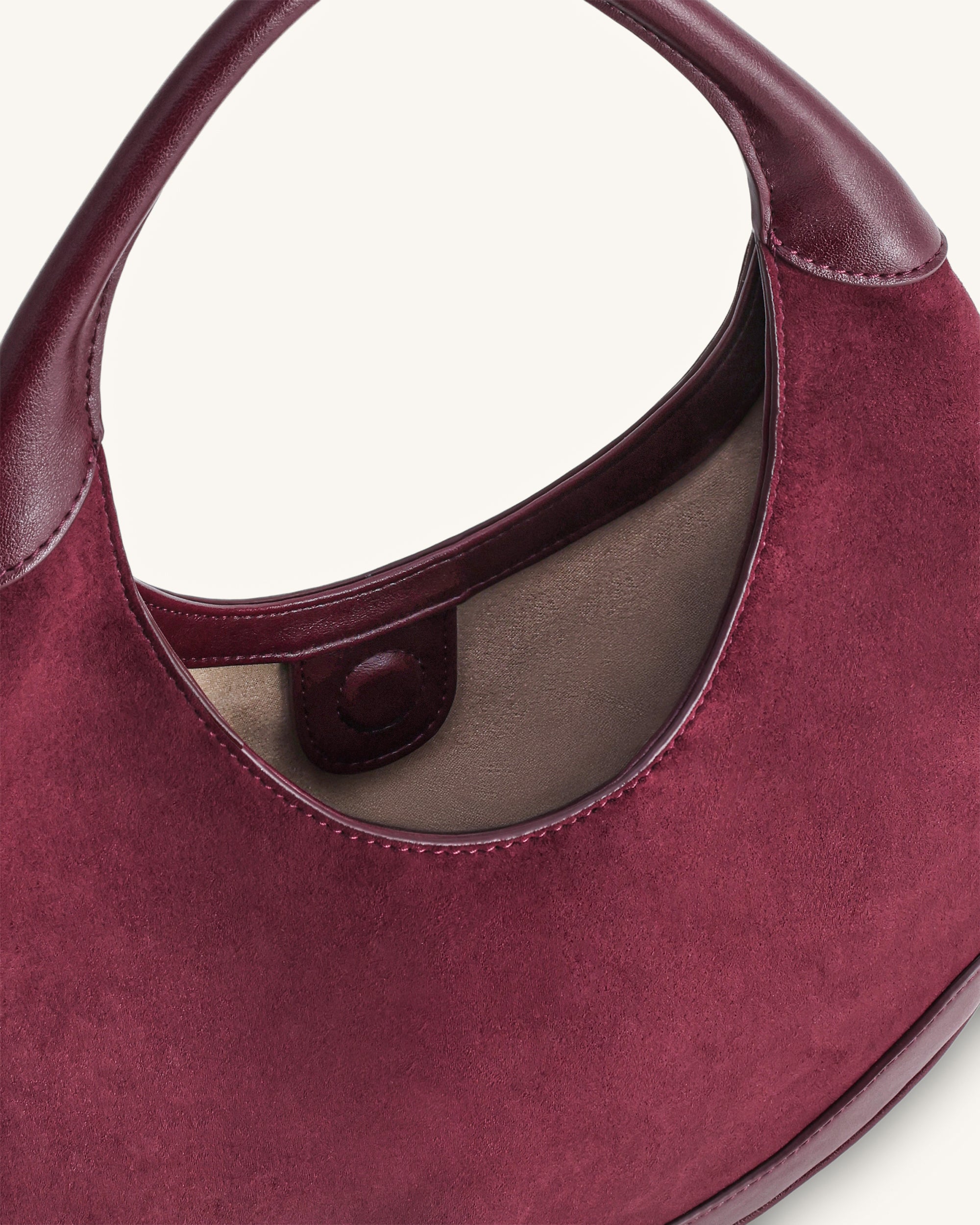 Jw Pei Colette Faux Suede Crescent Hobo Bag Deep Claret