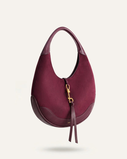 Jw Pei Colette Faux Suede Crescent Hobo Bag Deep Claret