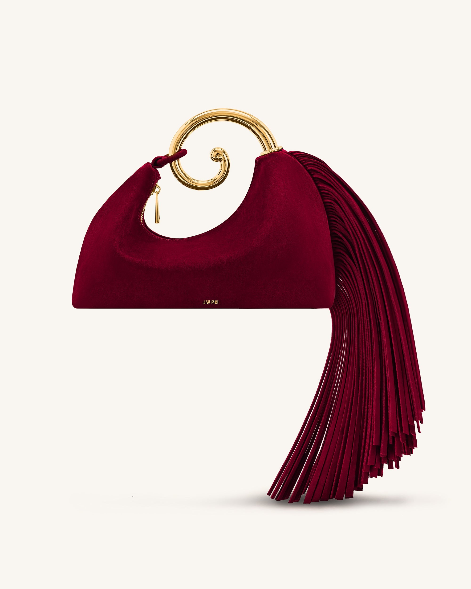 Jw Pei Nell Fringe Hardware Top Handle Bag Burgundy