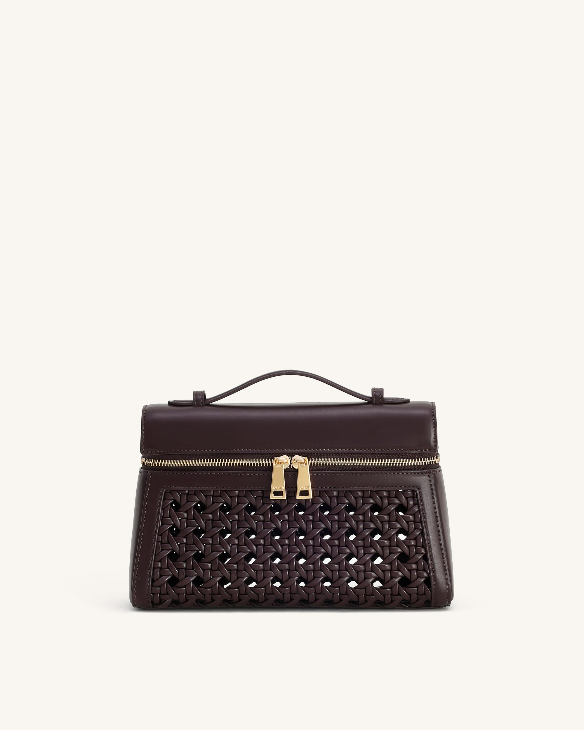 Jw Pei Thea Large Woven Top Handle Bag Dark Red