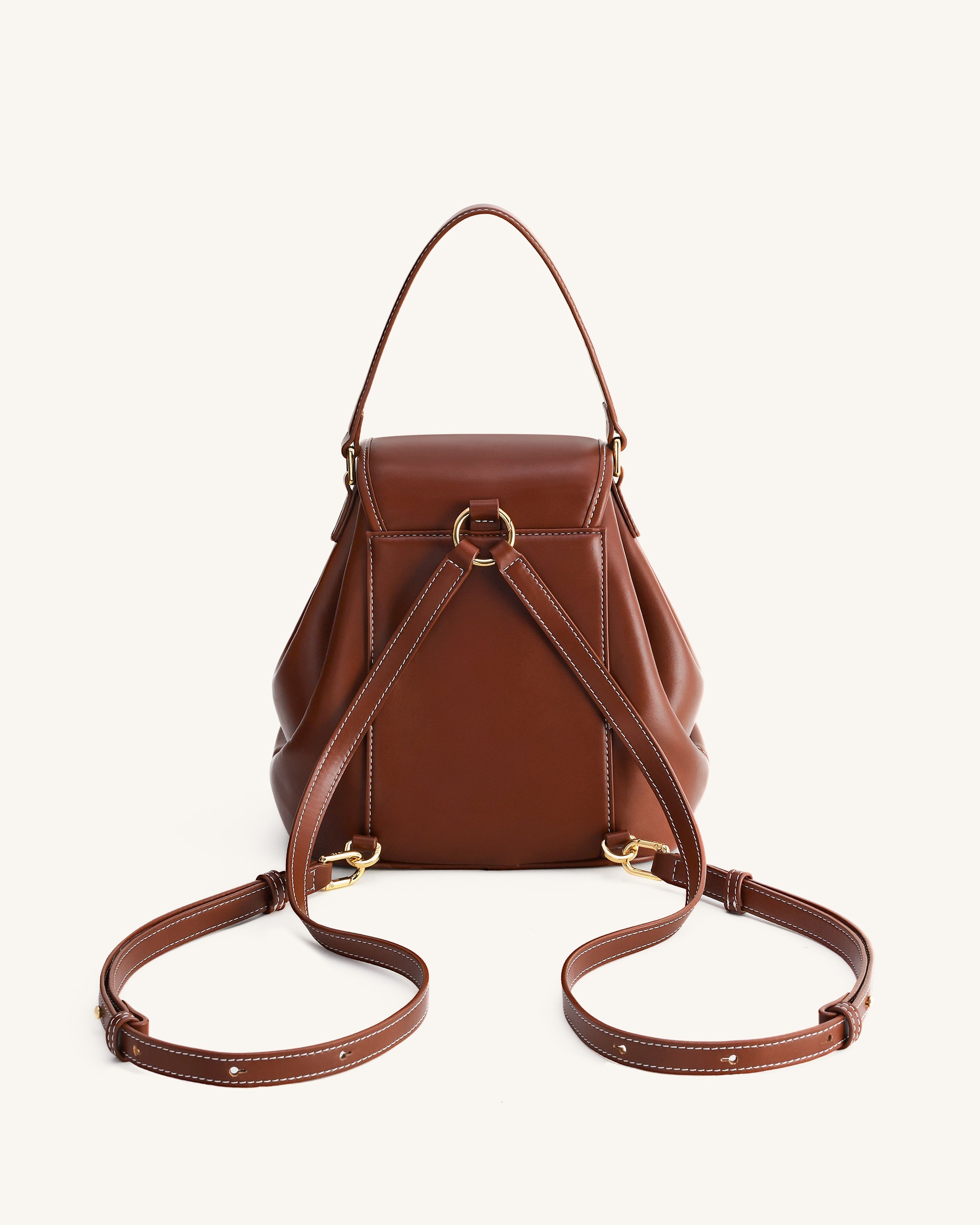 Jw Pei Harper Buckle Pocket Backpack Dark Brown