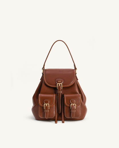 Jw Pei Harper Buckle Pocket Backpack Dark Brown