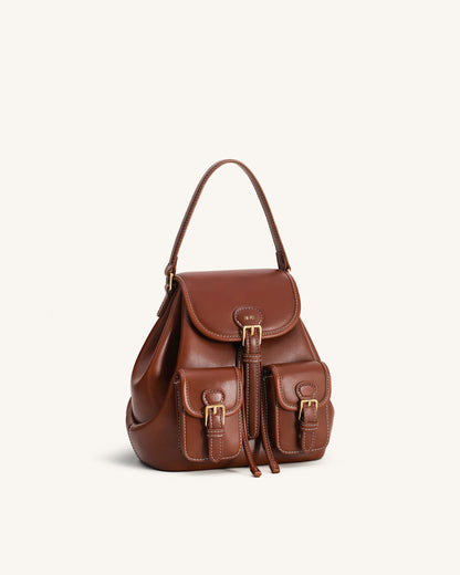 Jw Pei Harper Buckle Pocket Backpack Dark Brown