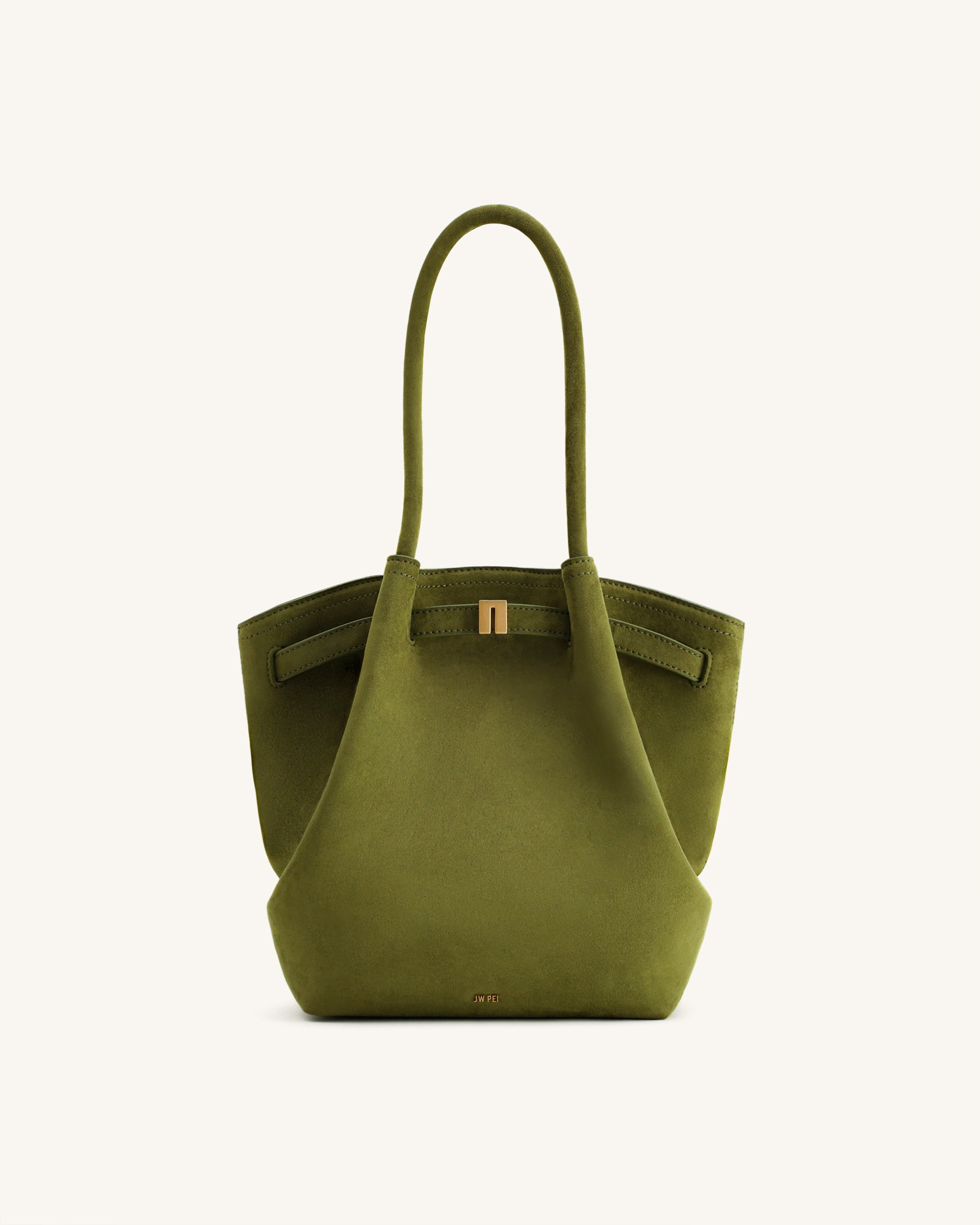 Jw Pei Hana Column Faux Suede Tote Bag Olive Green