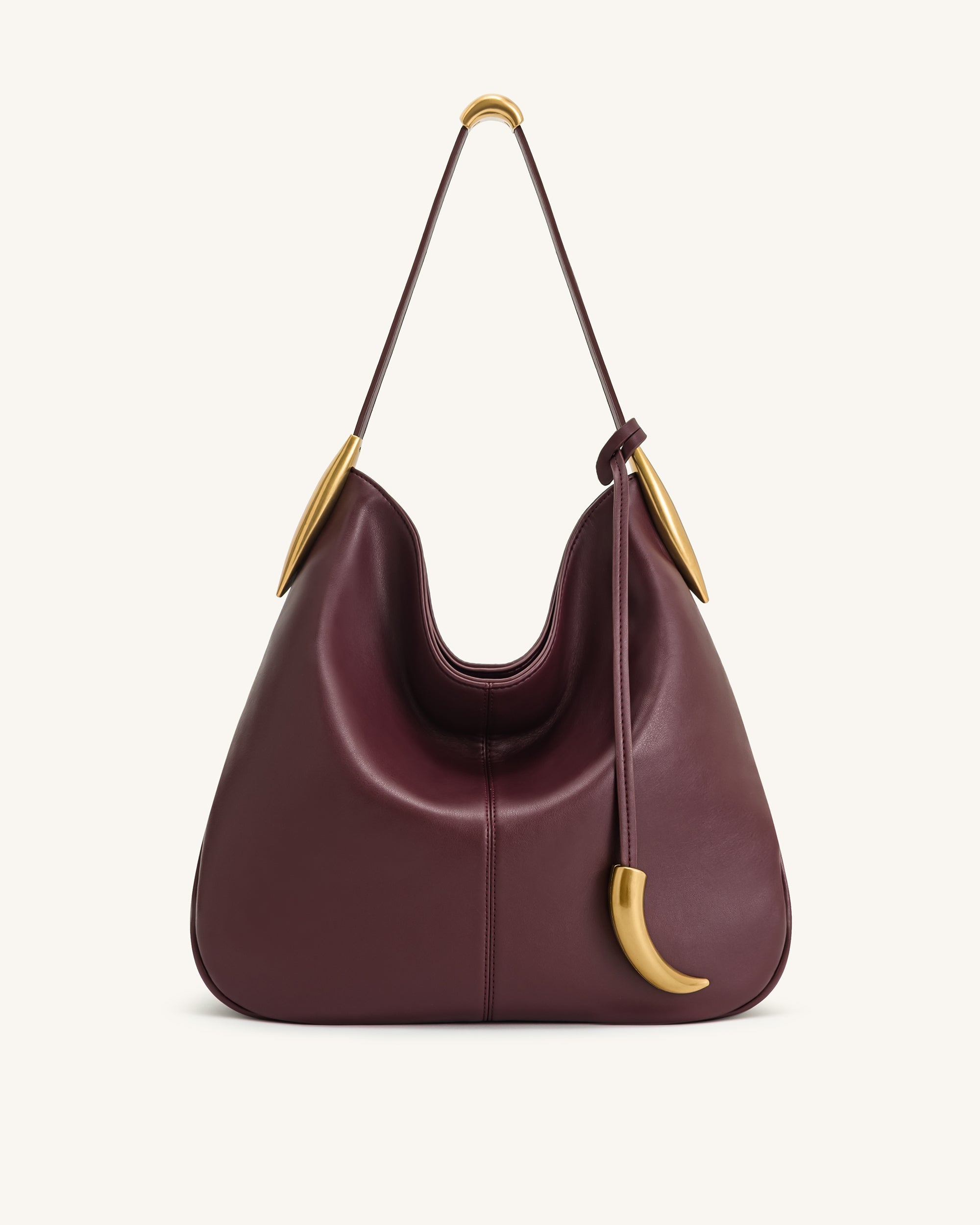 Jw Pei Nina Metal Charm Hobo Bag Burgundy
