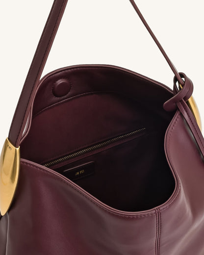 Jw Pei Nina Metal Charm Hobo Bag Burgundy