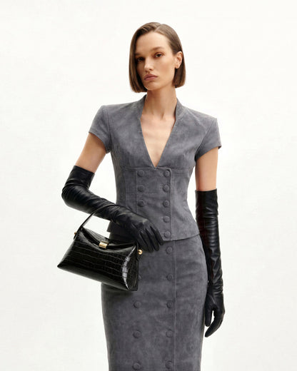 Jw Pei Talia Top Handle Bag Black Croc