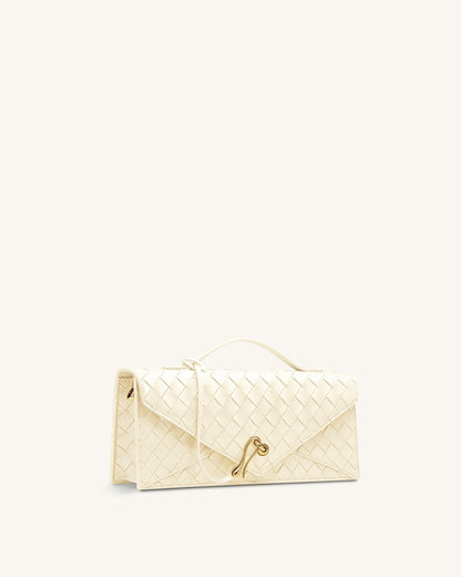 Jw Pei Celeste Woven Textured Envelope Top Handle Bag Ivory