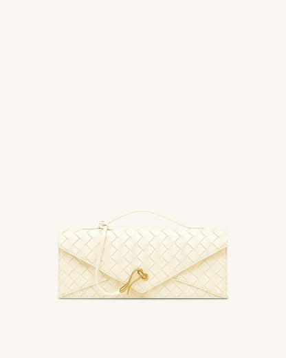 Jw Pei Celeste Woven Textured Envelope Top Handle Bag Ivory