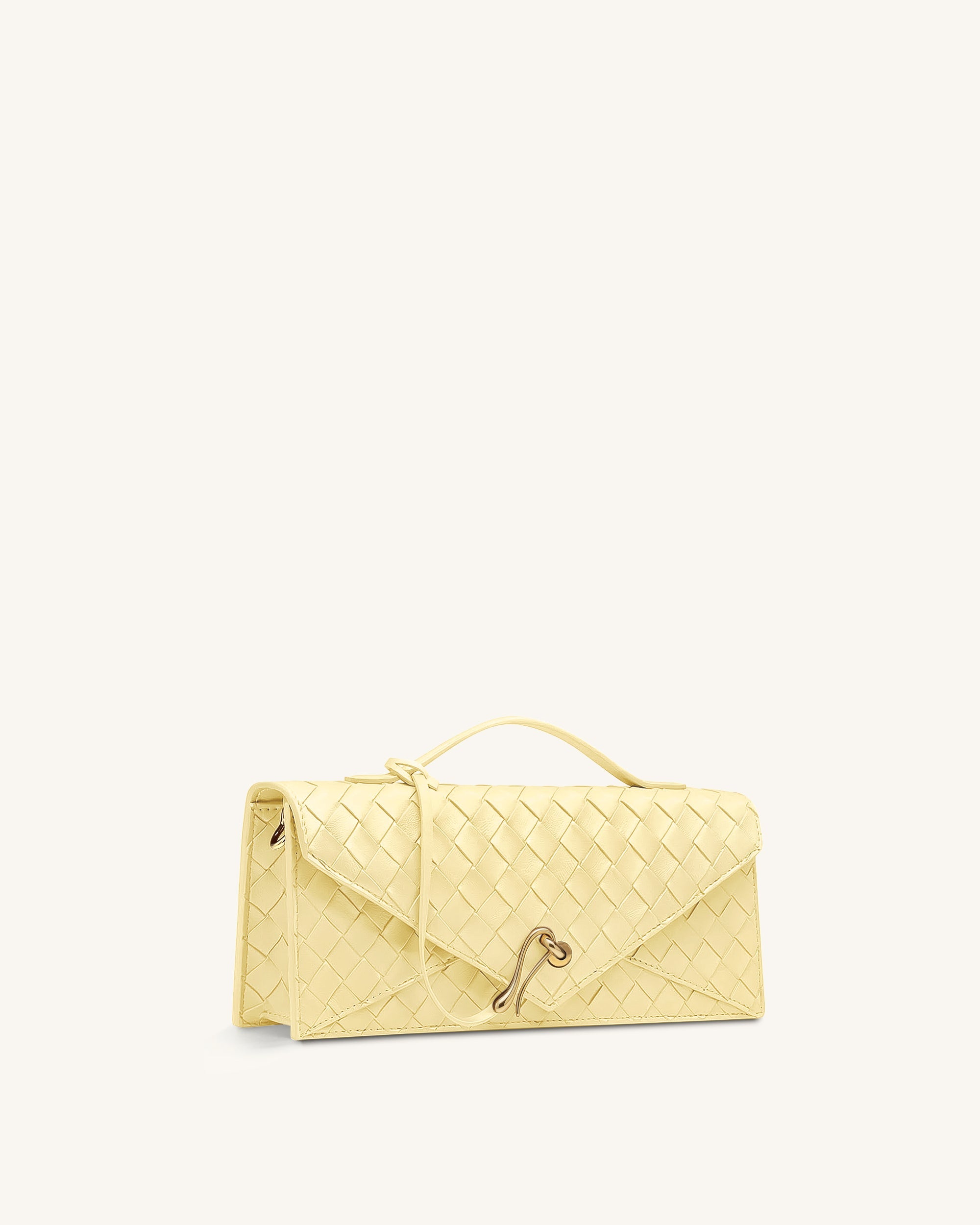 Jw Pei Celeste Woven Textured Envelope Top Handle Bag Yellow