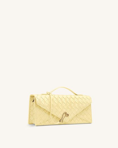 Jw Pei Celeste Woven Textured Envelope Top Handle Bag Yellow