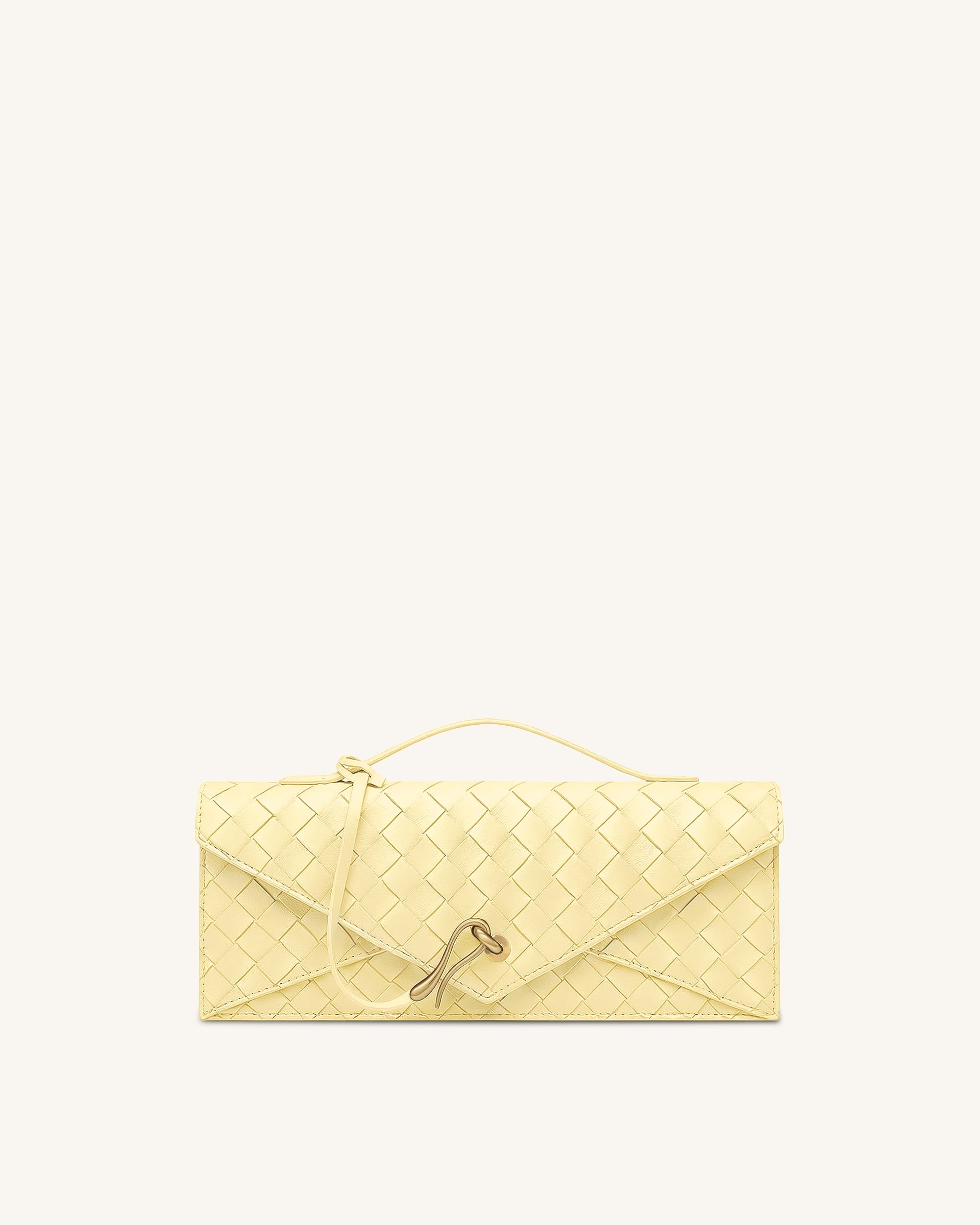 Jw Pei Celeste Woven Textured Envelope Top Handle Bag Yellow