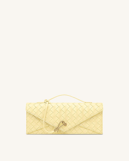 Jw Pei Celeste Woven Textured Envelope Top Handle Bag Yellow