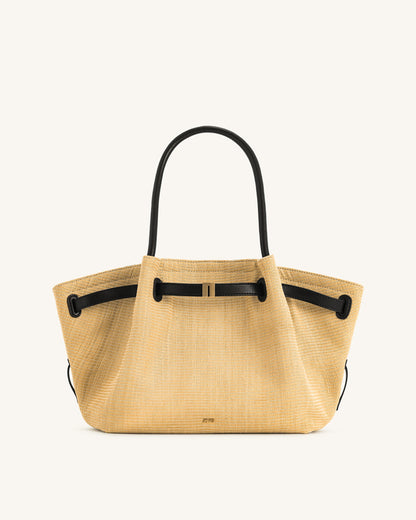 Jw Pei Hana Medium Faux Straw Tote Bag Brown Straw