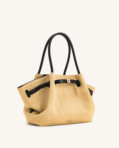 Jw Pei Hana Medium Faux Straw Tote Bag Brown Straw