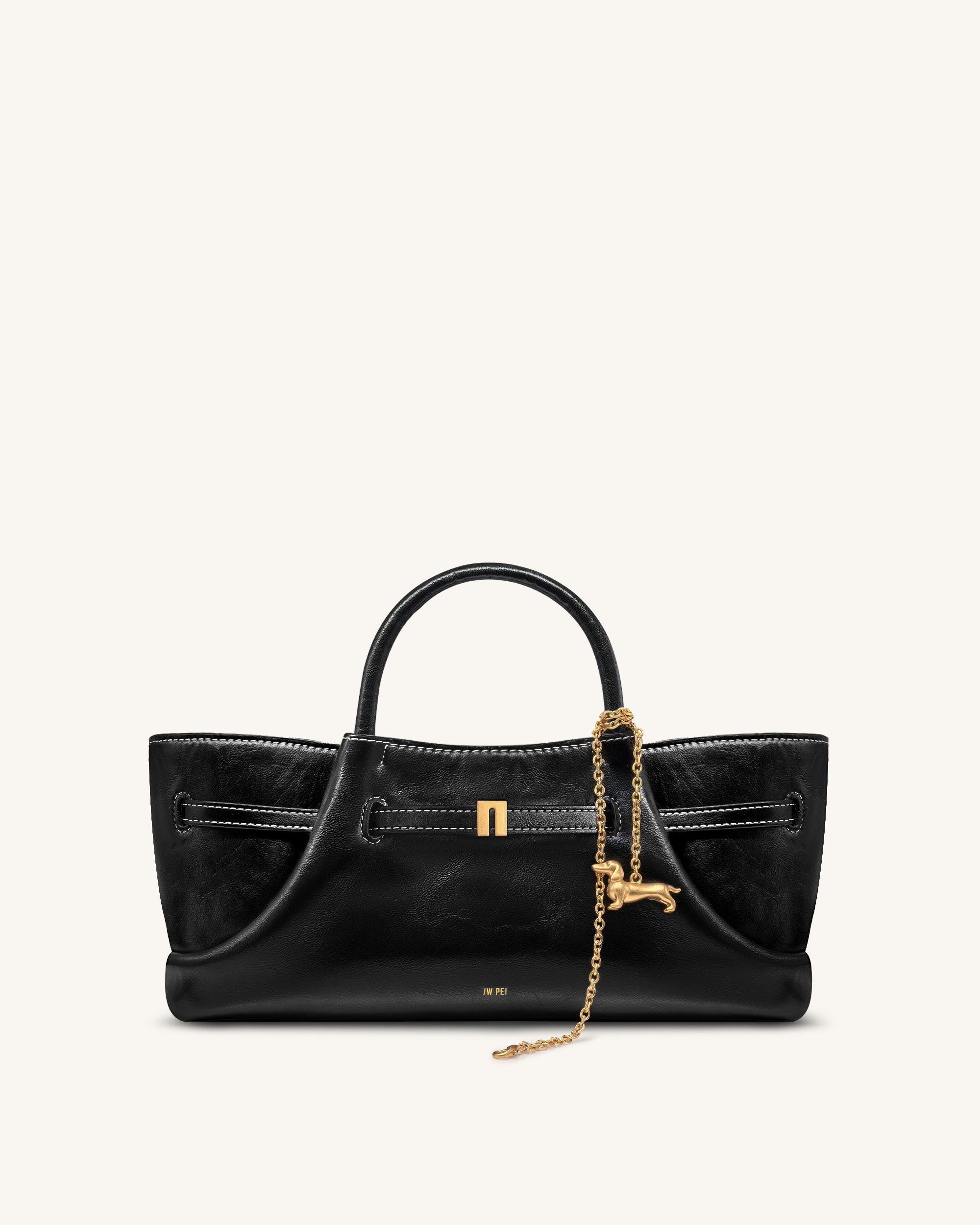Jw Pei Maeve Dachshund Metal Charm Tote Bag Black