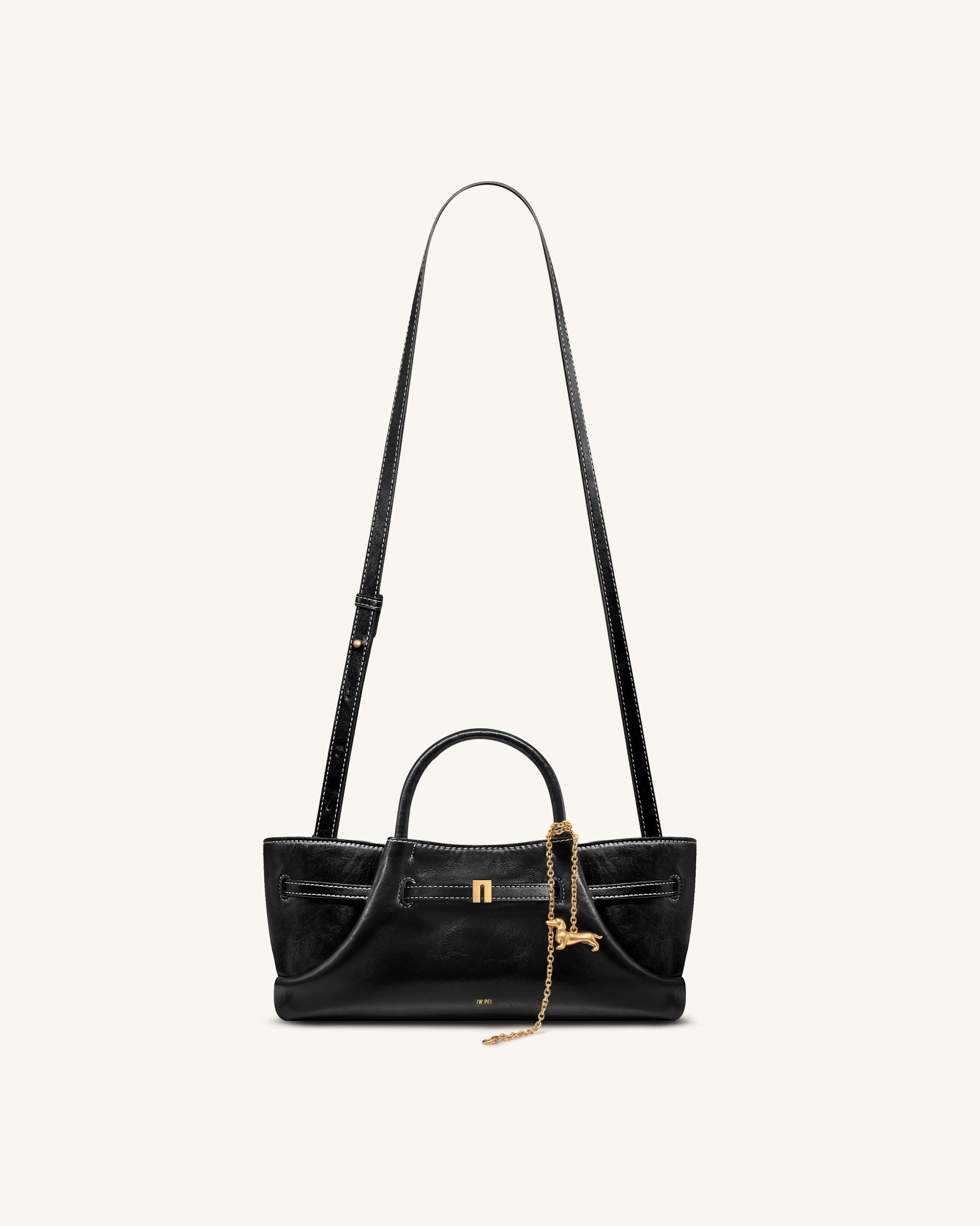 Jw Pei Maeve Dachshund Metal Charm Tote Bag Black