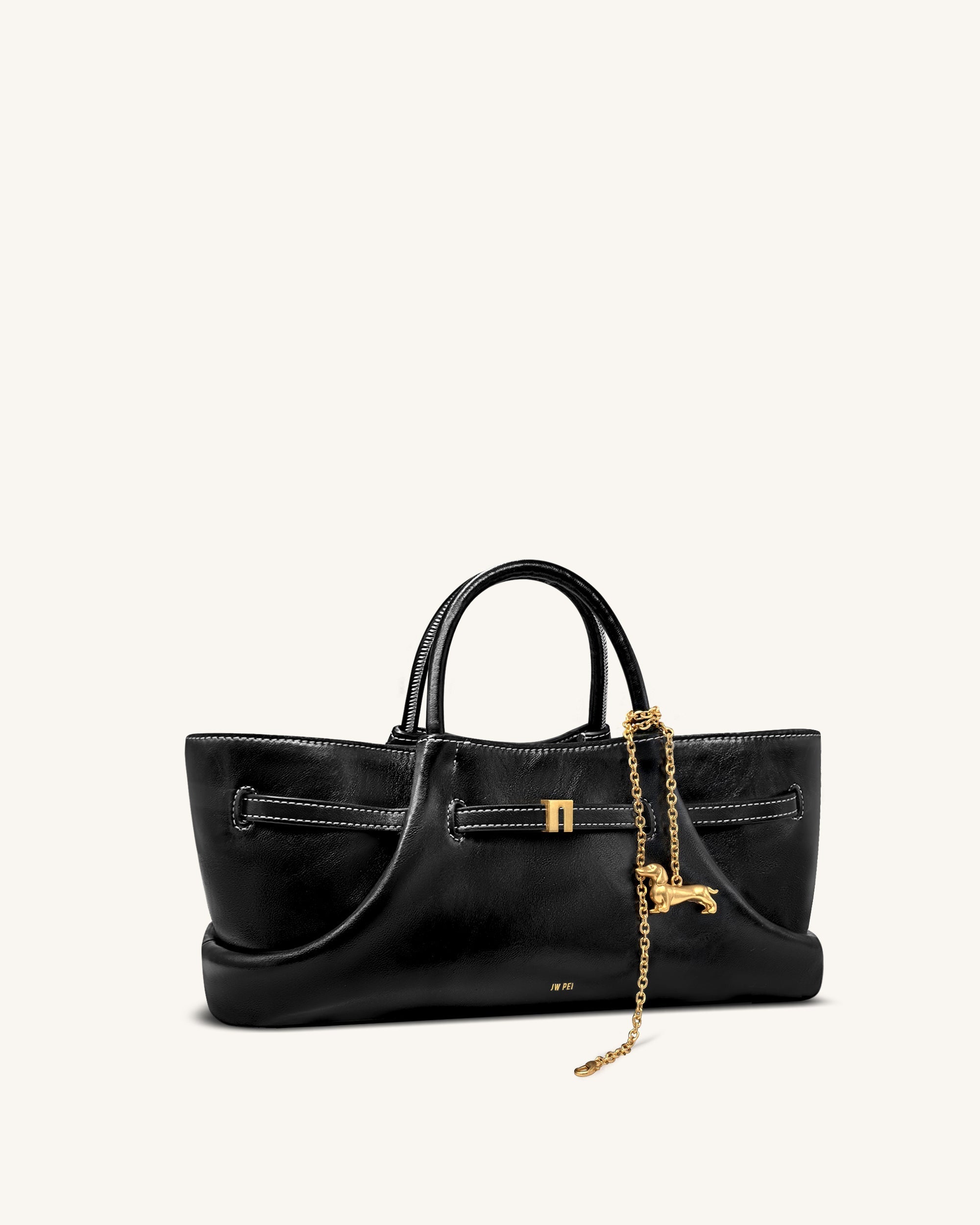 Jw Pei Maeve Dachshund Metal Charm Tote Bag Black