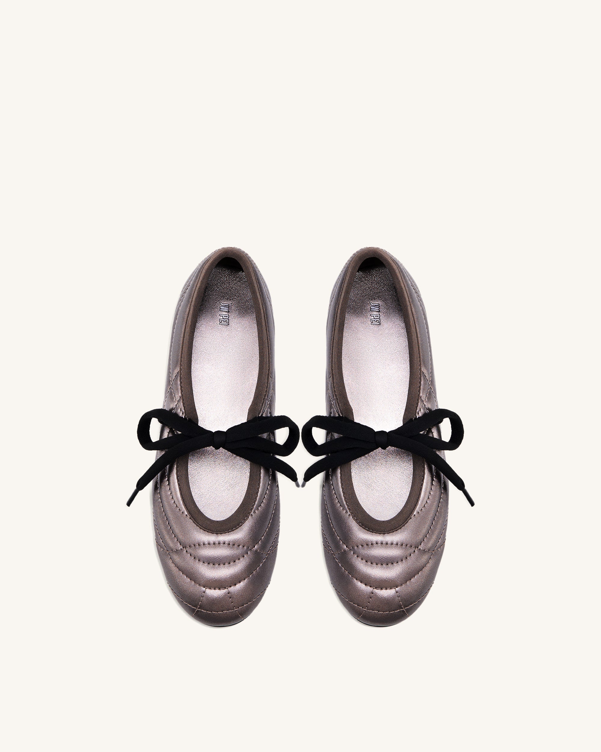 Jw Pei Erika Topstitching Lace Up Ballet Flats Dark Brown