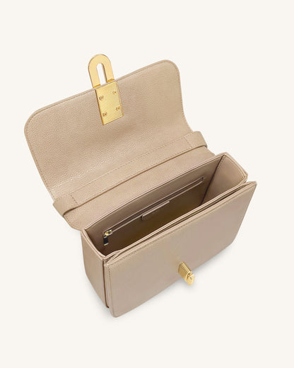 Jw Pei Evania Lock Pebbled Shoulder Bag Khaki