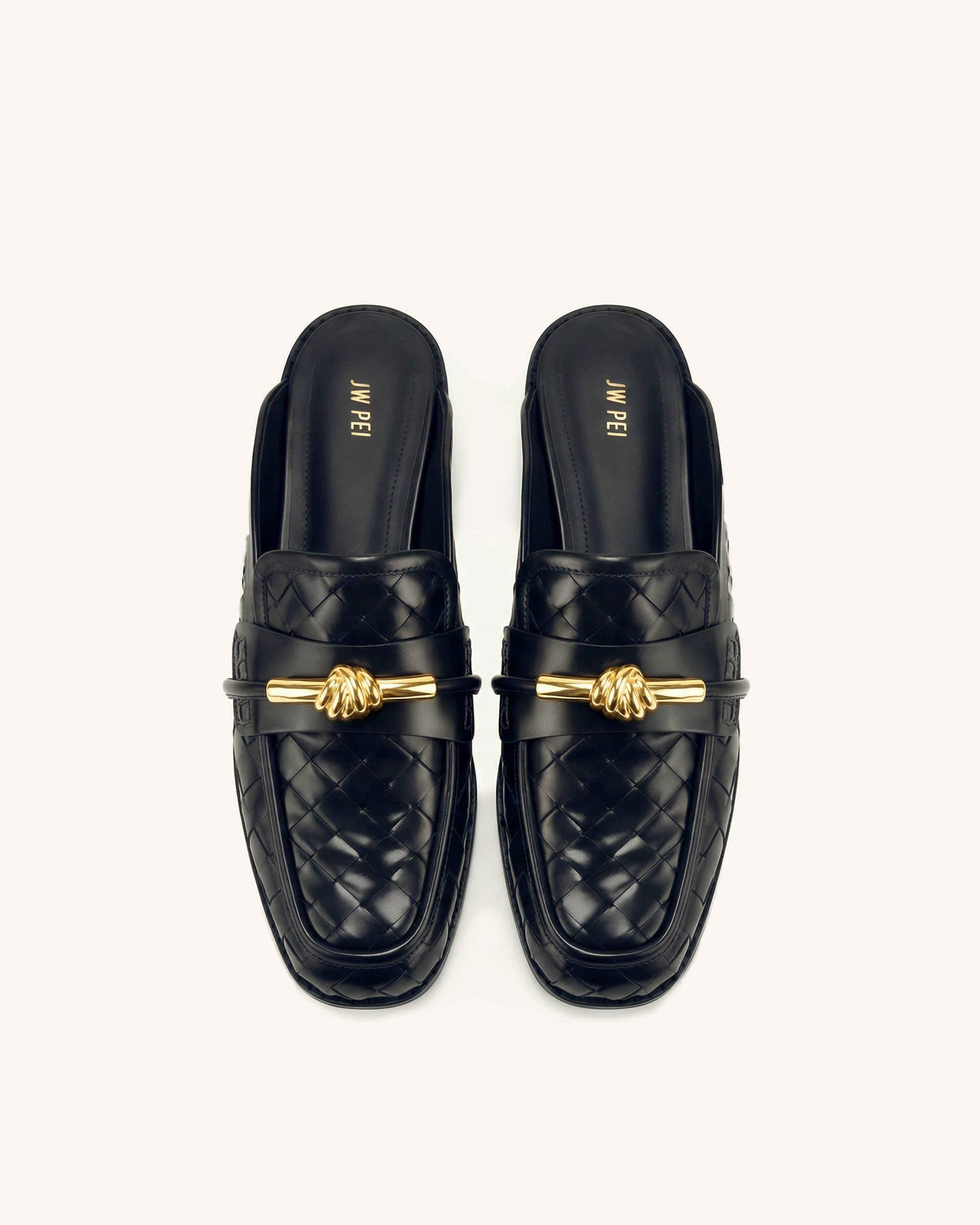 Jw Pei Elowen Woven Horsebit Mule Loafers Black