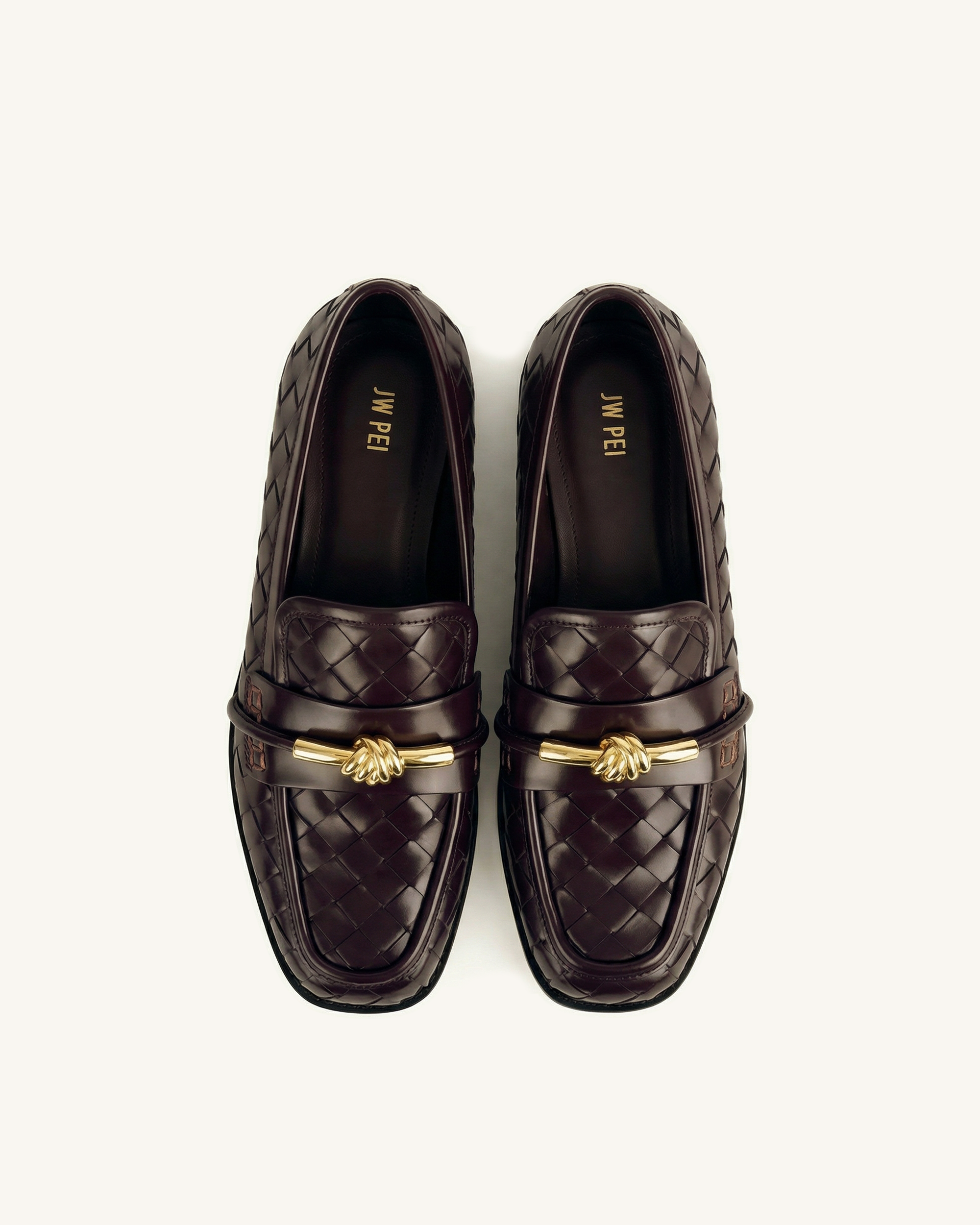 Jw Pei Elowen Woven Horsebit Loafers Burgundy