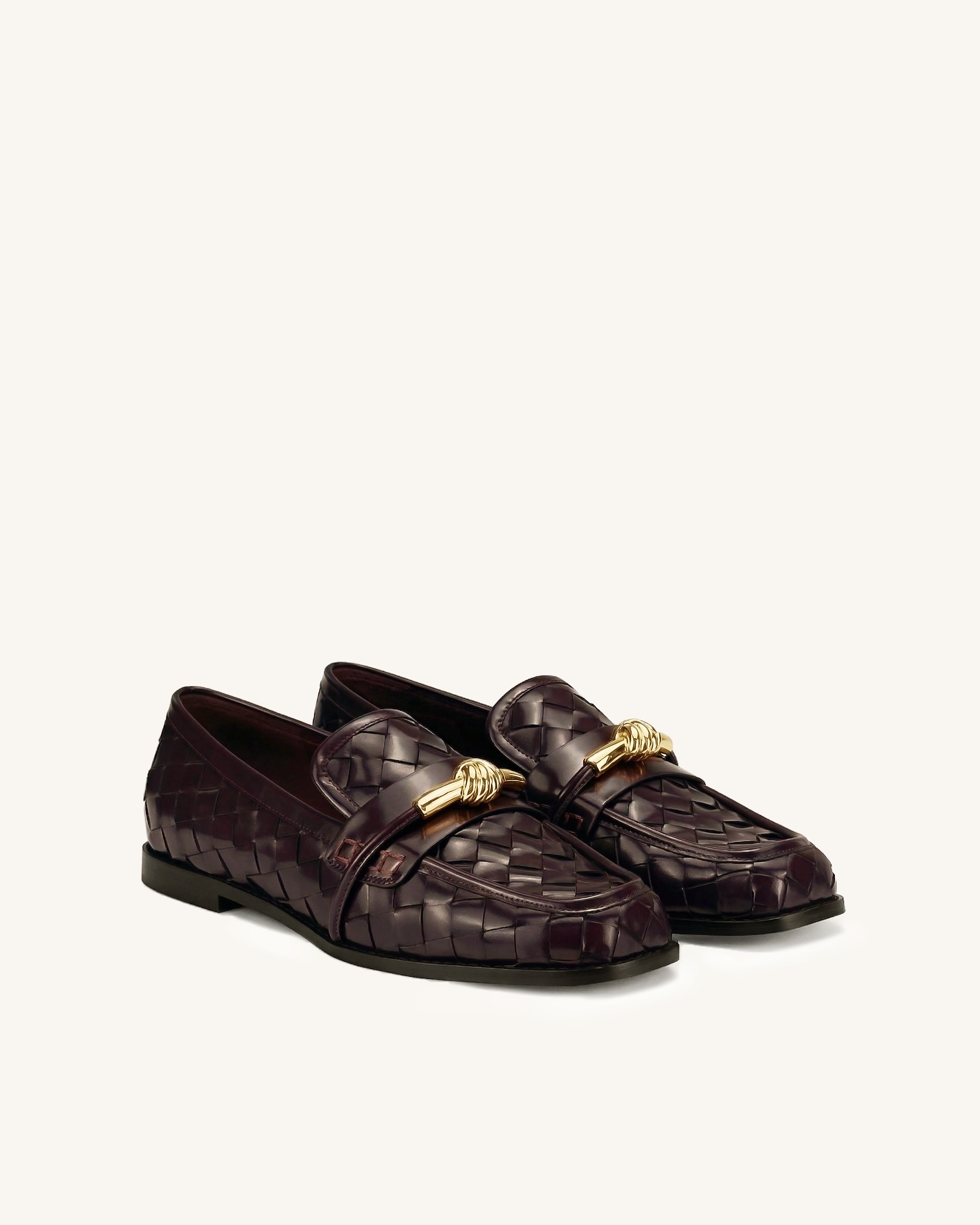 Jw Pei Elowen Woven Horsebit Loafers Burgundy