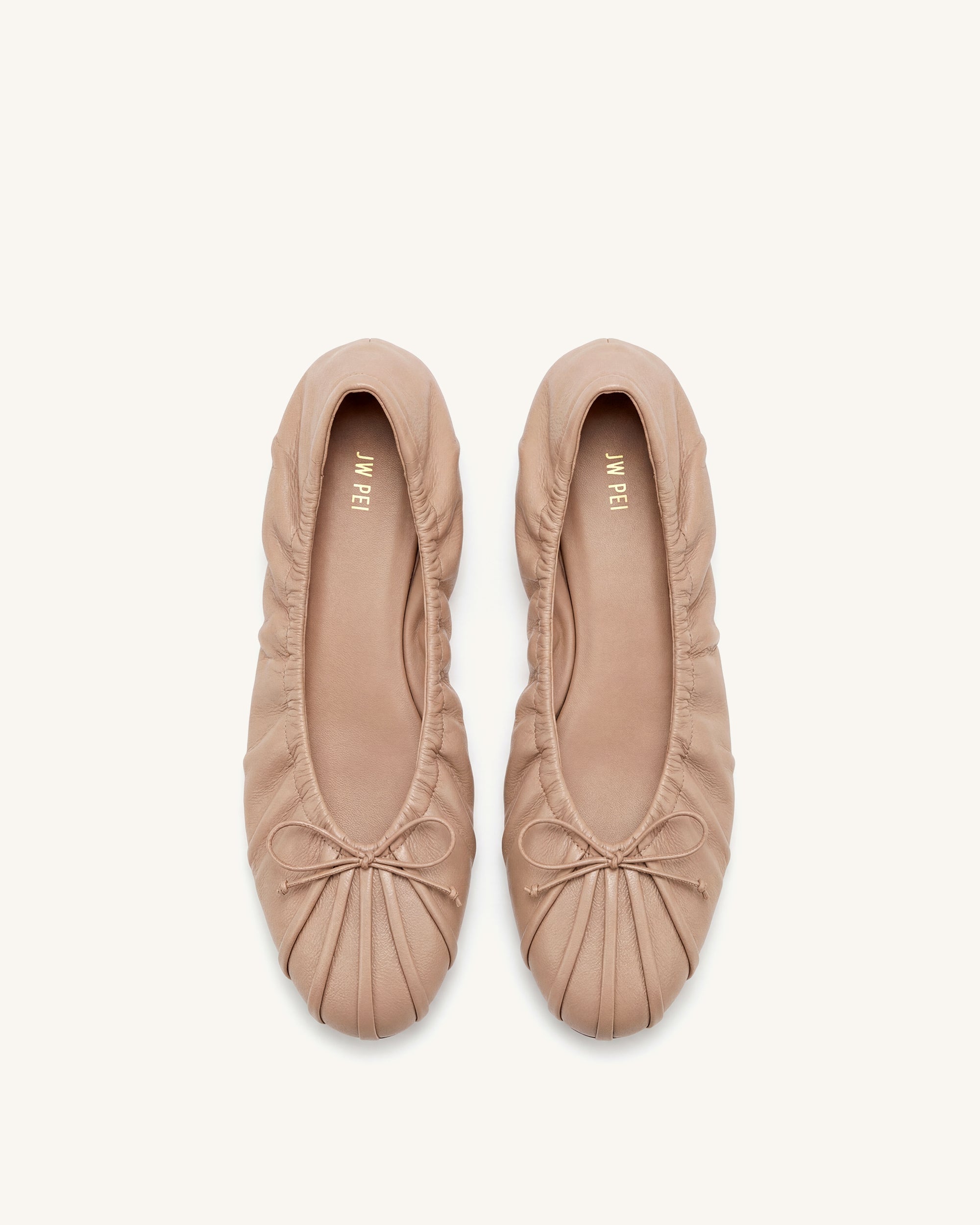 Jw Pei Solenne Ruched Drawstring Ballet Flats Khaki