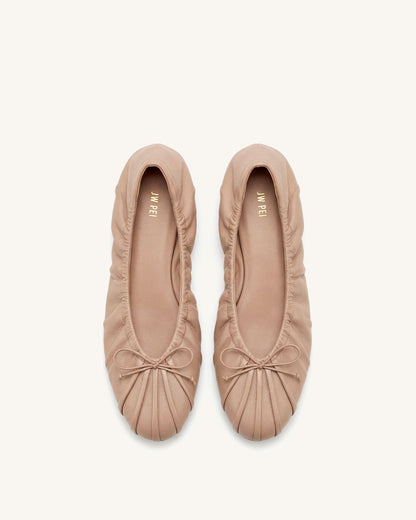 Jw Pei Solenne Ruched Drawstring Ballet Flats Khaki