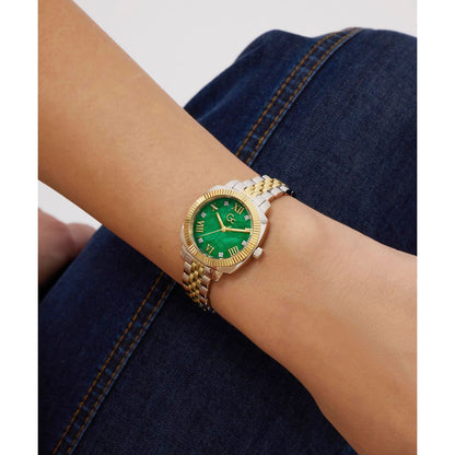Gc Square 28mm Green Dial Analog Women Watch - Z73003L9