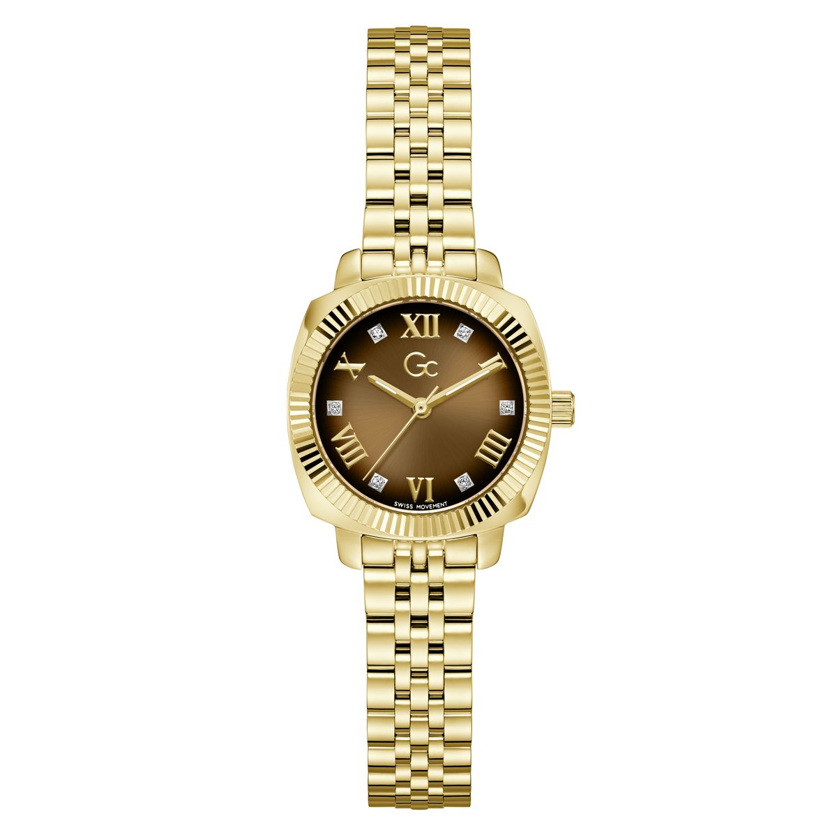 Gc Square 28mm Brown Dial Analog Women Watch - Z73001L4
