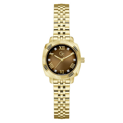 Gc Square 28mm Brown Dial Analog Women Watch - Z73001L4