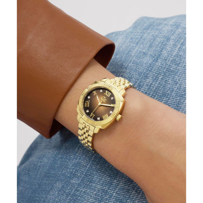 Gc Square 28mm Brown Dial Analog Women Watch - Z73001L4