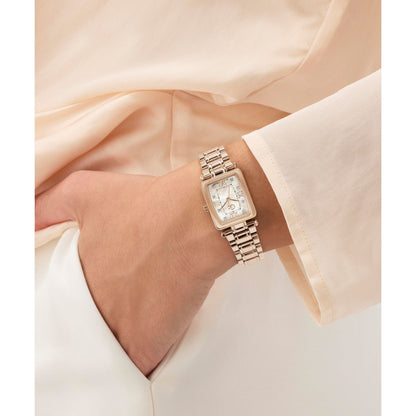 Gc Rectangle 21mm Rose Gold Dial Analog Women Watch - Z71005L3