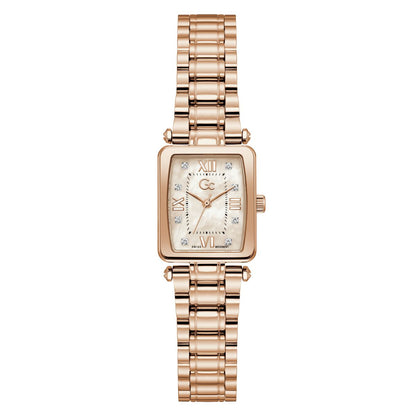 Gc Rectangle 21mm Rose Gold Dial Analog Women Watch - Z71005L3