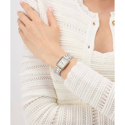 Gc Rectangle 21mm White Dial Analog Women Watch - Z71001L1