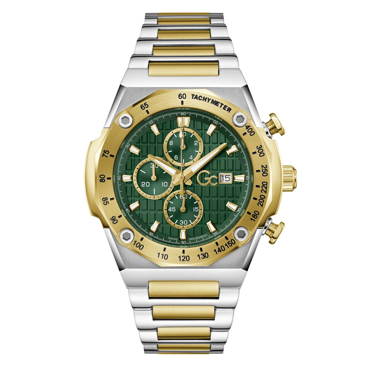 Gc Round 45mm Green Dial Analog Men Watch - Z68006G9