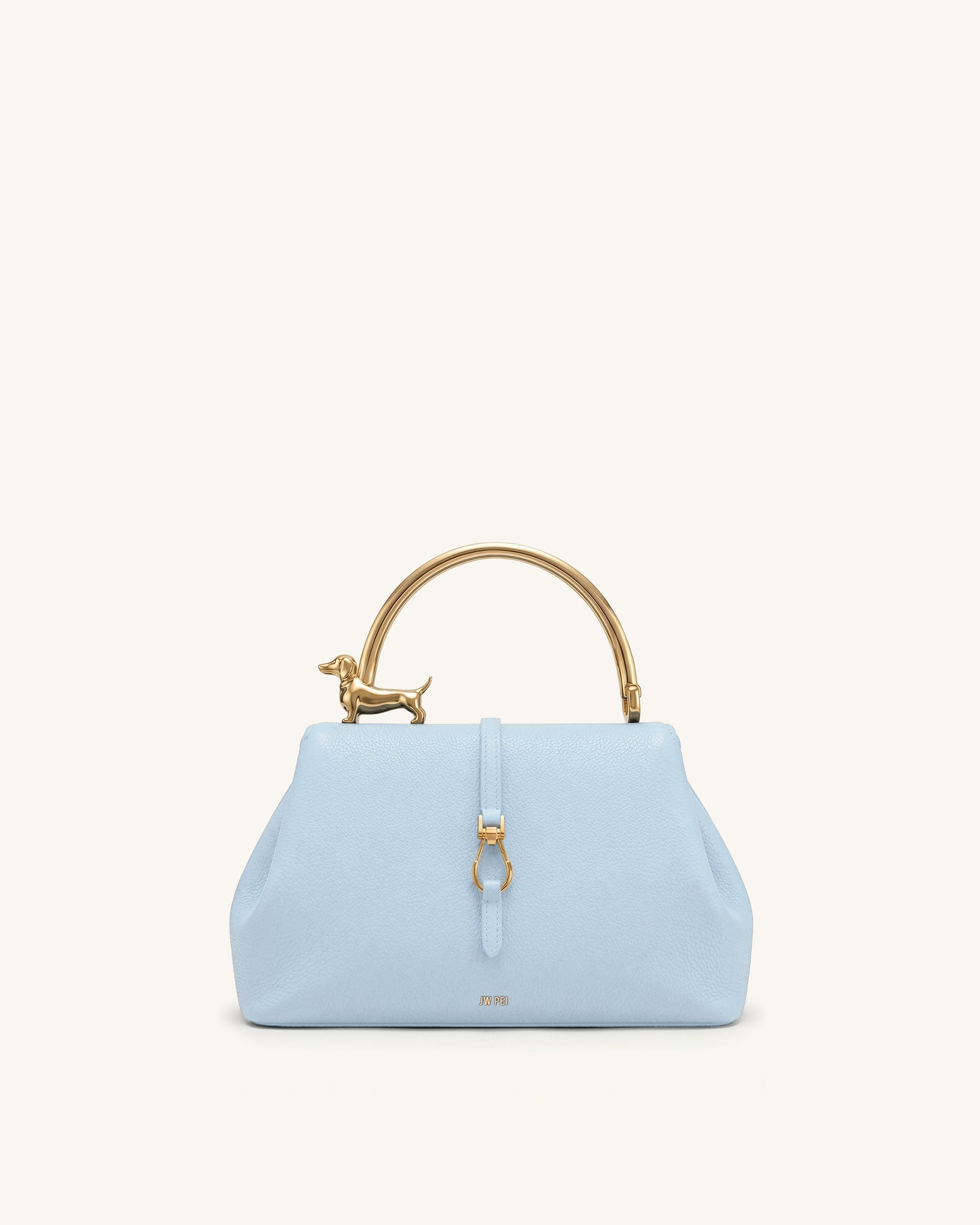 Jw Pei Bruna Dachshund Metal Handle Top Handle Bag Light Blue