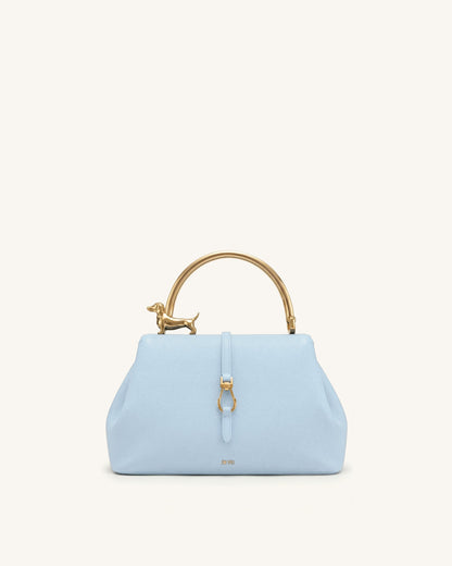 Jw Pei Bruna Dachshund Metal Handle Top Handle Bag Light Blue
