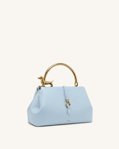 Jw Pei Bruna Dachshund Metal Handle Top Handle Bag Light Blue