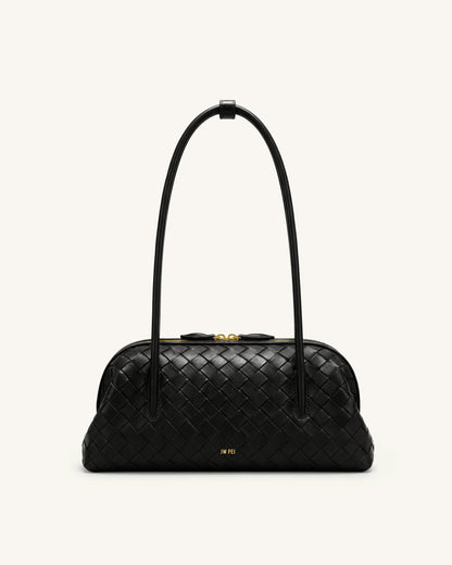 Jw Pei Aveline Woven Textured Shoulder Bag Black