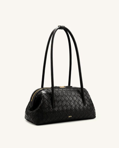Jw Pei Aveline Woven Textured Shoulder Bag Black