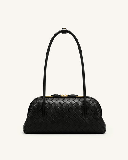 Jw Pei Aveline Woven Textured Shoulder Bag Black