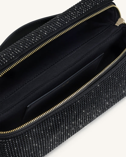 Jw Pei Thea Artificial Crystal Top Handle Bag Black